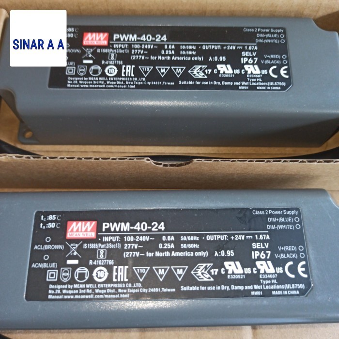 Power Supply Meanwell Pwm-40-24 / Powersupply Meanwell Pwm-40-24 Ori