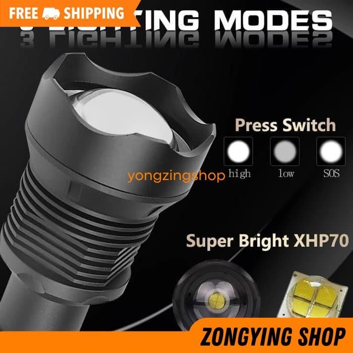 SINTE SENTER LED XHP70 KING SANCA 50000 LM BIG SIZE SUPER TERANG 18650 ZONGYING SHOP TERJAMIN BEST