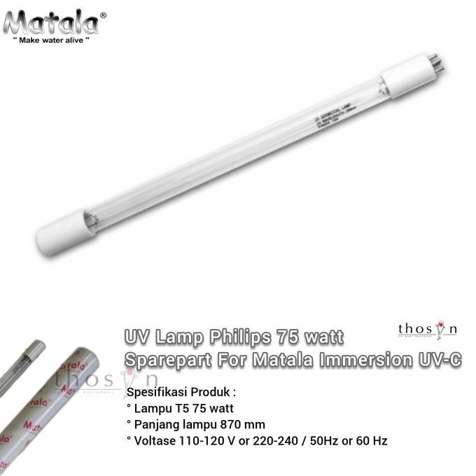 Lampu Uv Philips 75 Watt Sparepart Matala Immersion Uv-C 75 Watt