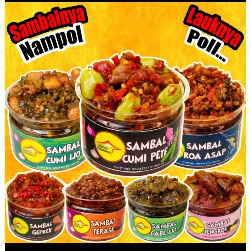 

SAMBAL LEZAT PEDAS NAMPOL BERBAGAI VARIAN, HARGA EKONOMIS