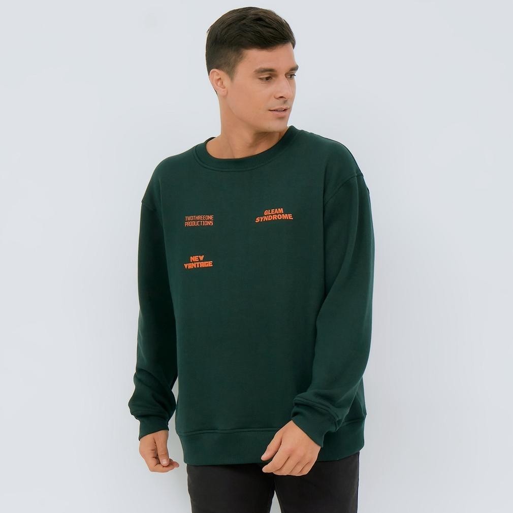 Sweater Kaos Pria Vantage Hijau Botol 2459A