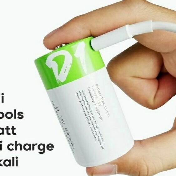 Size D Ukuran Besar 1,5V 1.5V 1,5 Volt Baterai Cas Charger Usb Type C