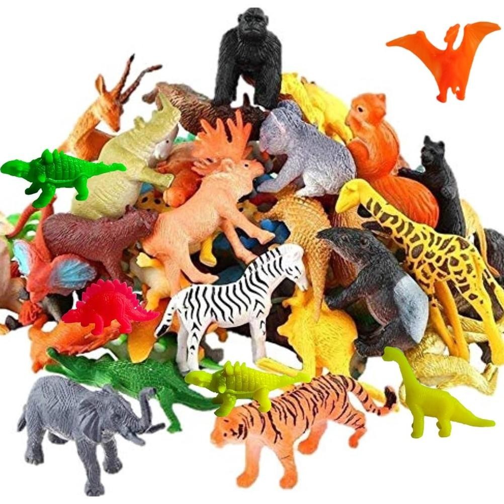 Promo Mainan Anak Soft Animal Figure Series Hewan Buas Singa Gajah Badak Rusa Zebra Jerapah Pohon Bi