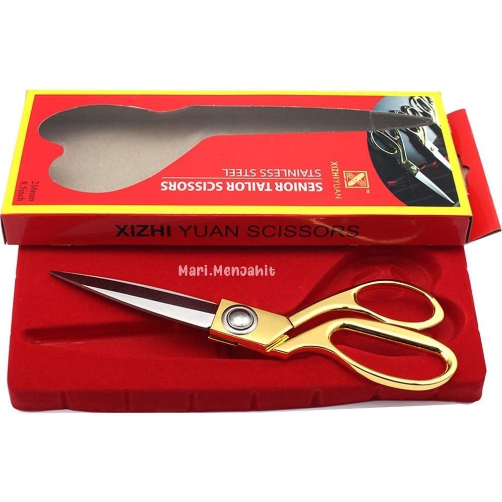 

Er-56 Gunting Potong Bahan Kain Luxury Xi Zhi Yuan - Gagang Emas Gold 9.5 Inch Xizhiyuan Untuk Tailor Konveksi Penjahit Kekinian