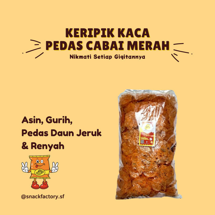 

BERGARANSI Keripik Kaca 1kg / kripca / pikca pedas daun jeruk / 250g - 1.000gram