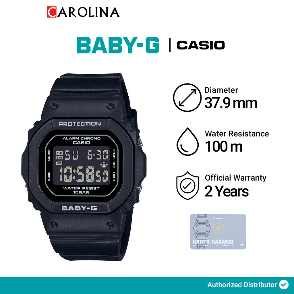 Jam Tangan Wanita BABY G BGD-565U-1D Digital Black Dial Black Resin Band