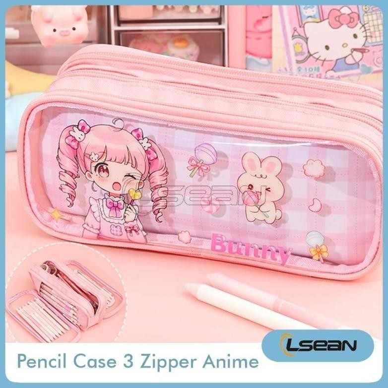 

Viral Tempat Pensil Lucu Korea Kartun 3 Zipper Kapasitas Besar Multifungsi Pencil Case Df-8