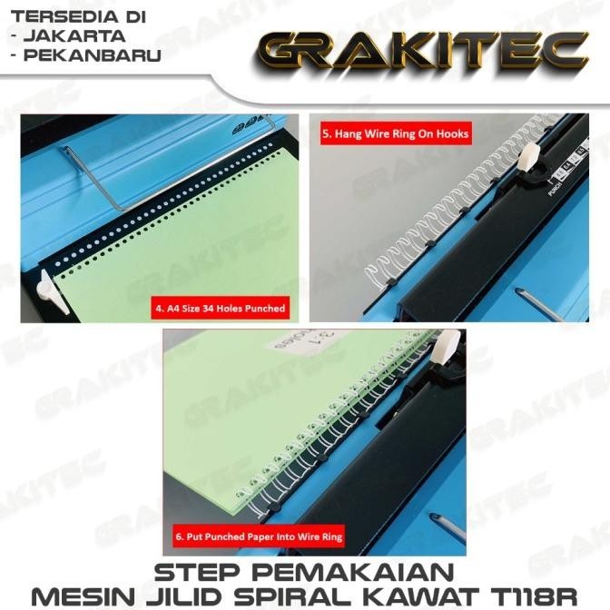

Mesin Jilid Spiral Kawat A4 T118R TD-13 TD-130 Grakitec