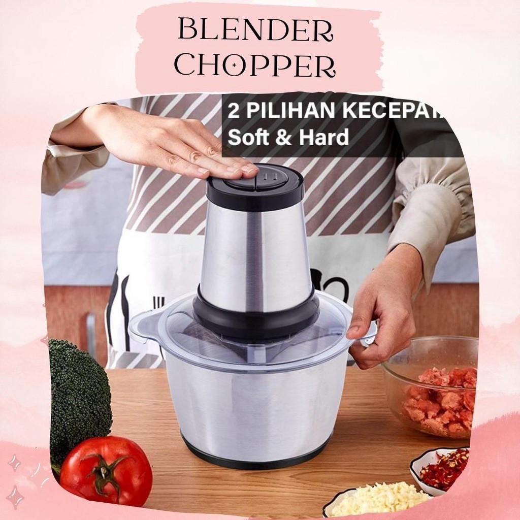 Blender Terbaru // COD Blender Penggiling Daging Serbaguna Mitochiba Chopper Electrik 250W Stainless