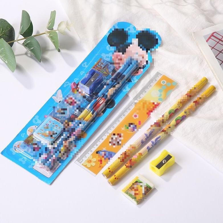 

8.8 Sms Stationery Set 5 In 1 Alat Tulis Anak Sekolah Penghapus Penggaris Pensil Serutan Karakter Lucu Import