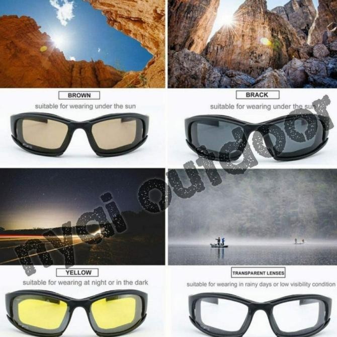 Kacamata Daisy Polarized Military Sunglasses 4 Lensa Kacamata Anti Uv