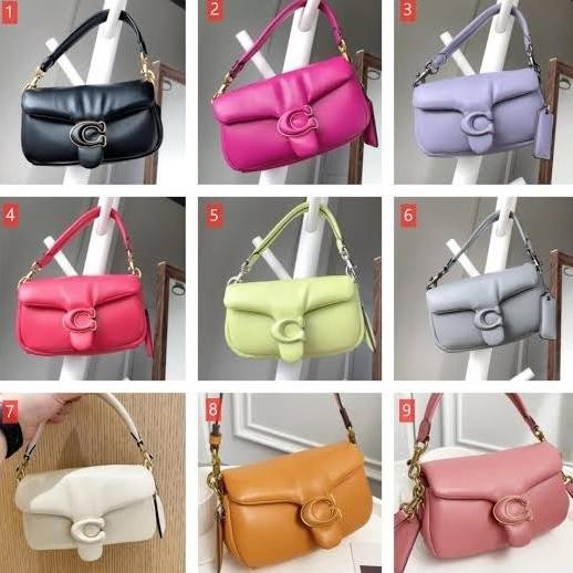 (ORIGINAL 100%) Tas Branded Coach Pillow Tabby Shoulder bag 18 Grey MS54