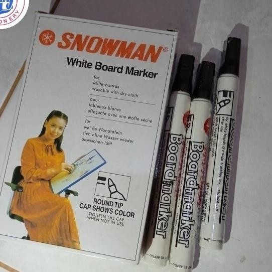 

Spidol Snowman Whiteboard Marker Hitam Bg-12
