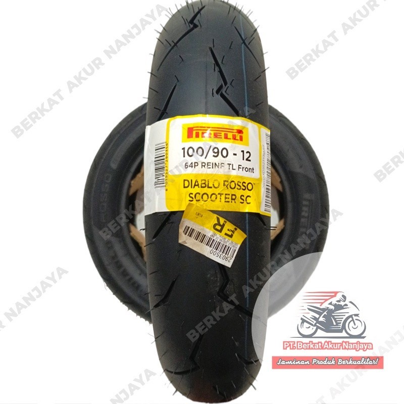 Ban Scoopy Genio Ring 12 100/90 -12 PIRELLI DIABLO ROSSO SCOOTER SC TUBELESS Bonus Pentil Soft Compo