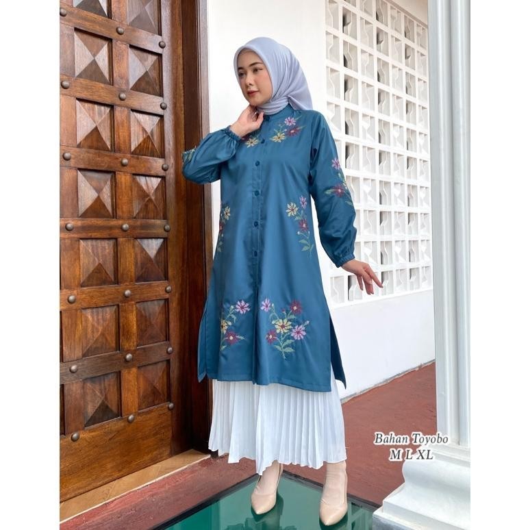 Rg-4 Tunik Bunga Bordir Kekinian