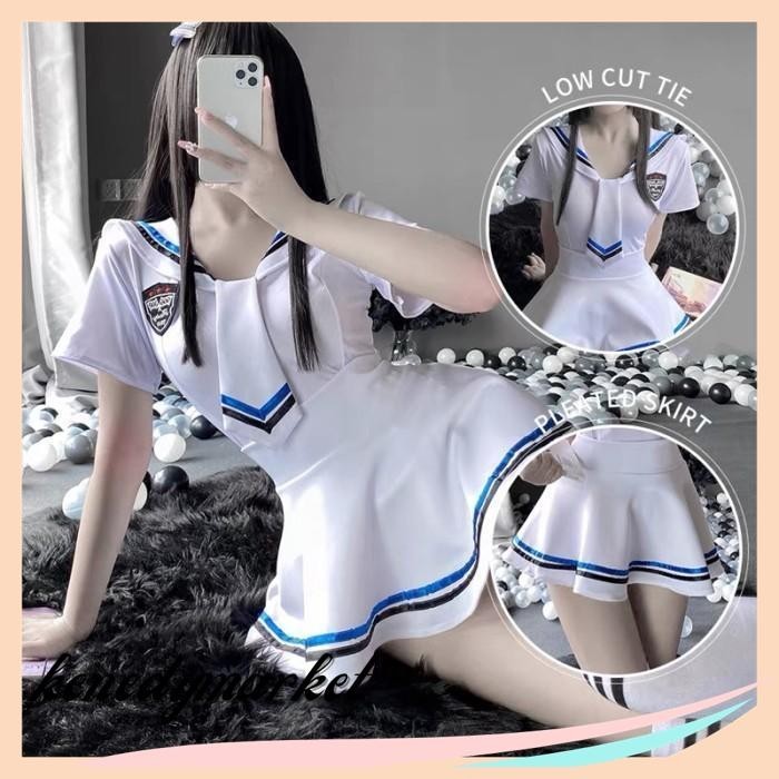 SEXY LINGERIE SISWA COSPLAY SERAGAM ROK MINI SERAGAM PELAUT SET A INOVATIF