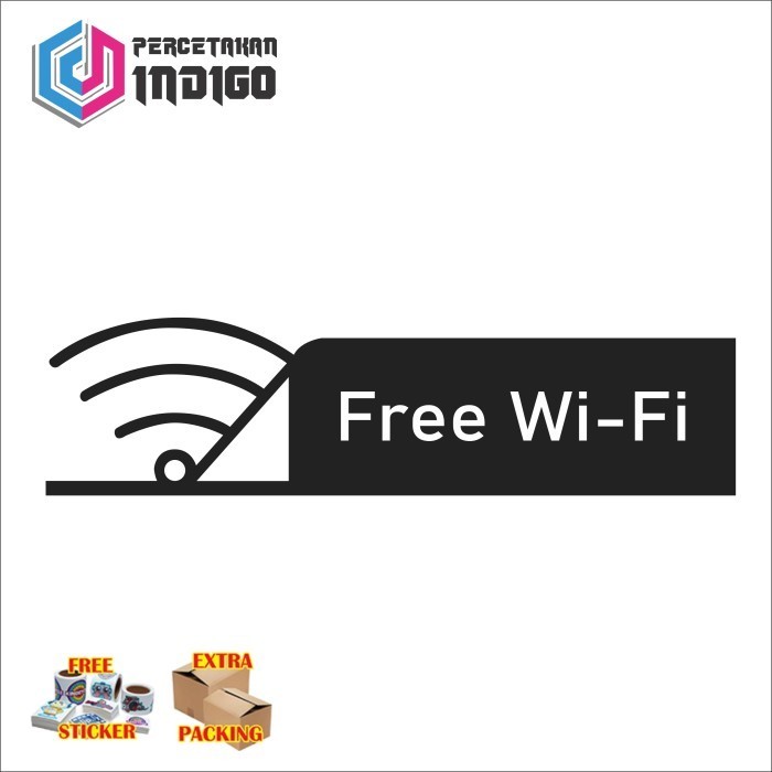 

Terlaris sign papan akrilik acrylic hitam free wi-fi Elegan
