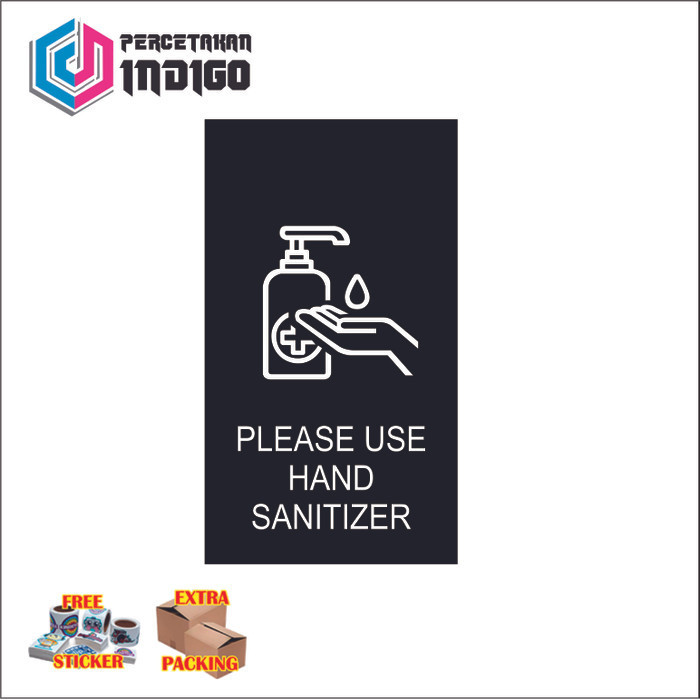 

Murah sign papan akrilik acrylic please use hand sanitizer Keren