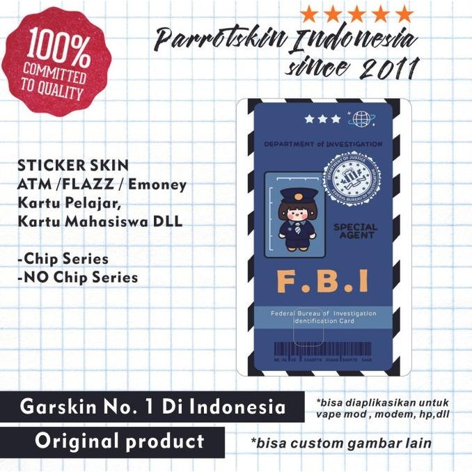 

Sticker Skin Card ATM Debit Credit Emoney Flazz FBI card funny Evvarisk