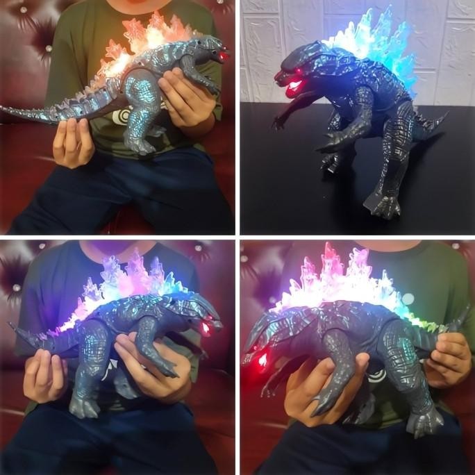 Mainan Godzilla Besar Nyala Baterai Jalan Lampu Suara Dinosaurus Batre TA