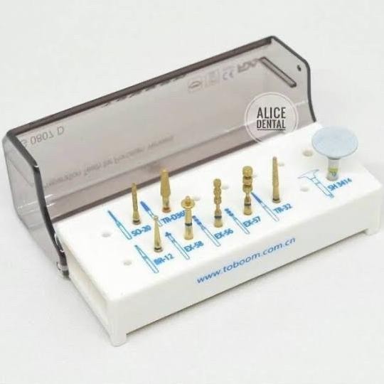 Dental Bur kit veneer set gold series TOBOOM preparasi veneer gigi