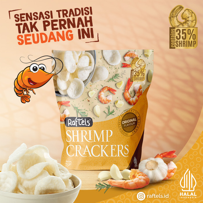 

Raftels Shrimp Crackers ORIGINAL - Snack Kerupuk Udang Siap Makan A9