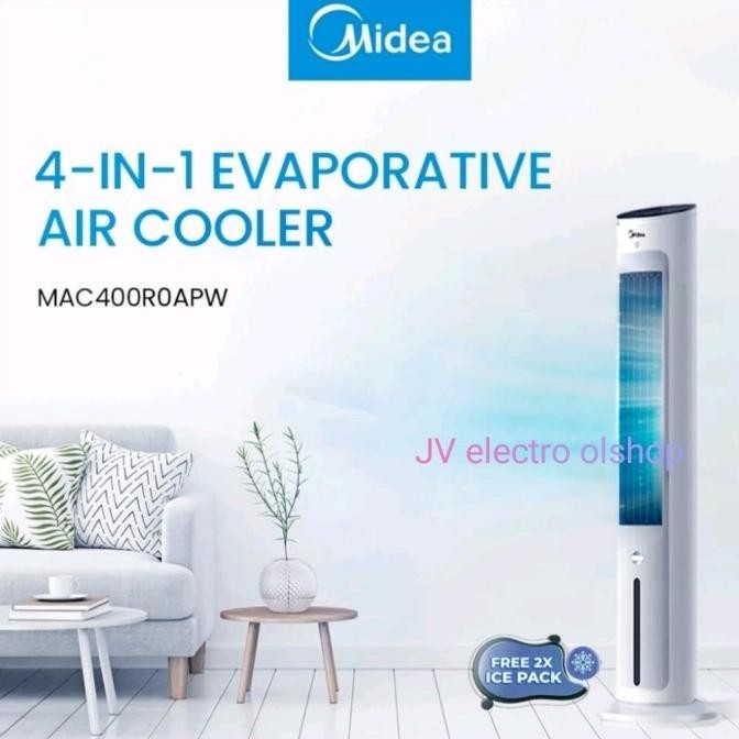 MIDEA Air Cooler MIDEA Tower Fan 4in1  MAC400R0APW 4L Ionizer-Humidity