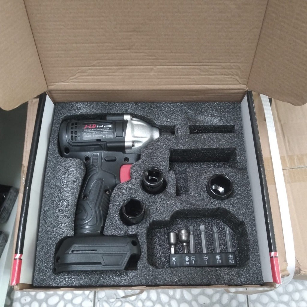 Original Hanya Mesin Impact Wrench Cordless Jld 48V 48 Volt 48S Unit Only Dan Asesoris Kunci Shock