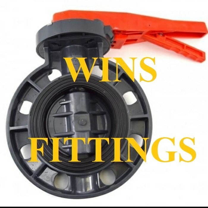 Butterfly Valve Flange PVC 2,5" DN65 katup pipa plastik U UPVC JIS ANSI 2-1/2" 2,5 2-1/2 inch Bagus