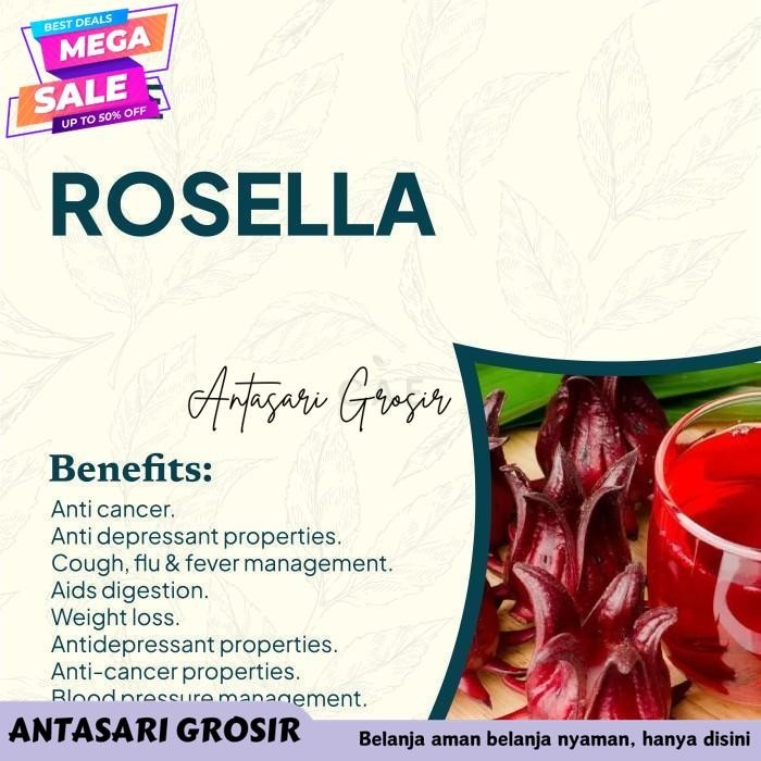 

TEH BUNGA ROSELLA KERING DRIED RED HIBISCUS TEA ORGANIK 250 GR - 1 KG PRODUK PILIHAN!!!