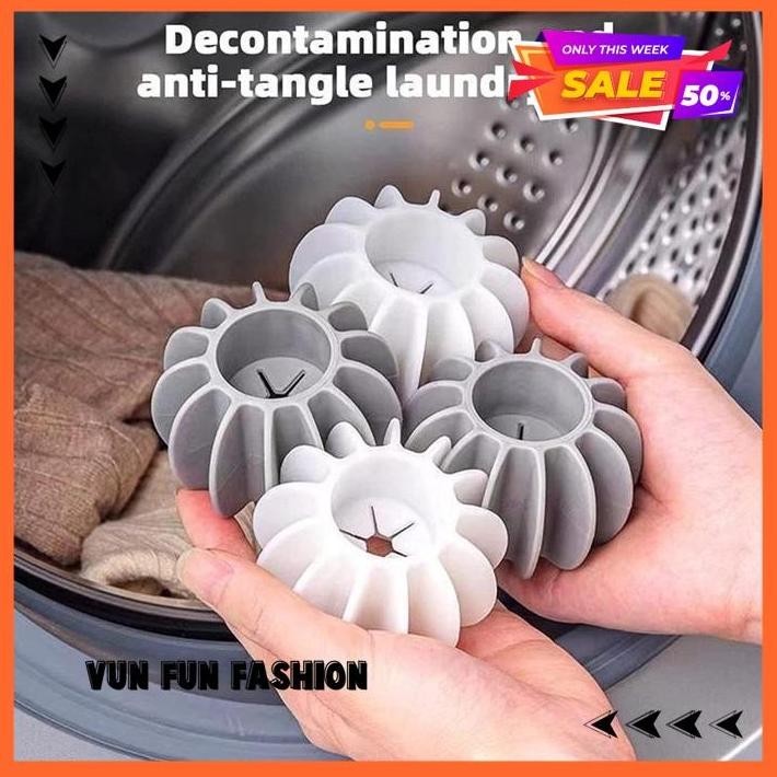 5PCS SILICONE MAGIC LAUNDRY BALL REUSABLE PAKAIAN ALAT PEMBERSIH BULU PAKAIAN PET HAIR REMOVER MESIN