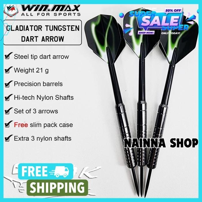 DART ARROW WINMAX GLADIATOR 21G SET - STEEL TIP PANAH JARUM DARTS PAPAN DARTBOARD NEEDLE TERBARU