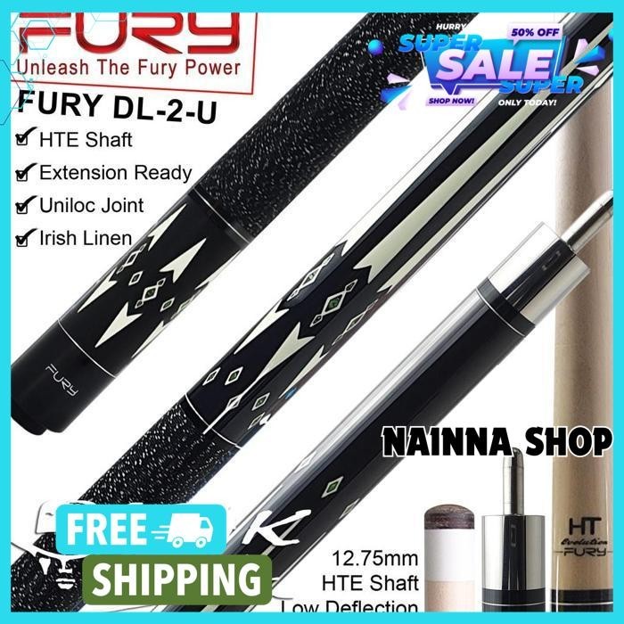 FURY DL-2-U CUE - UNILOC BILLIARD POOL STICK BILIAR STIK FURI UNILOCK DISKON