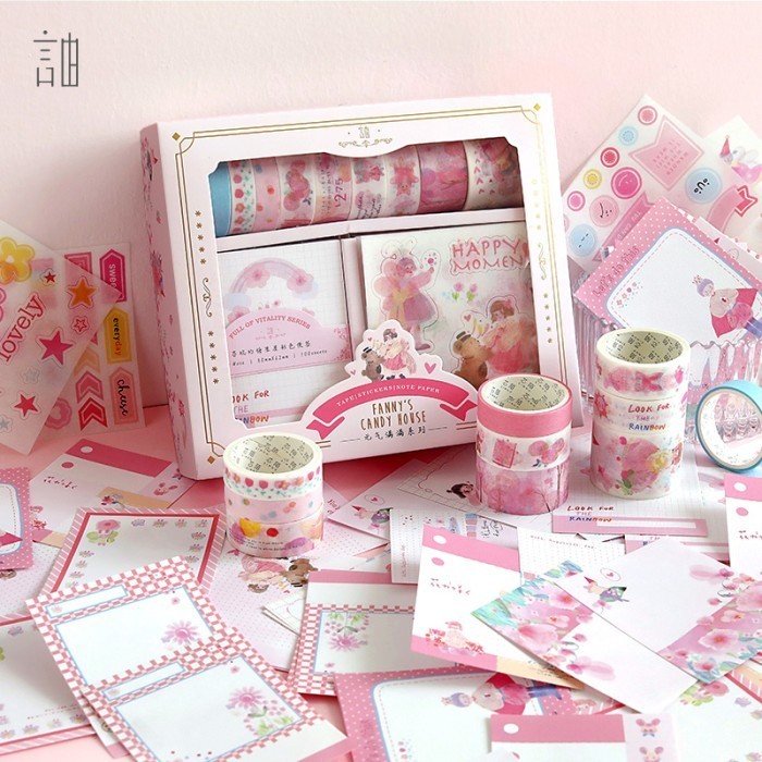

aesthetic scrapbook dekorasi buku diy stiker hampers gift set natal