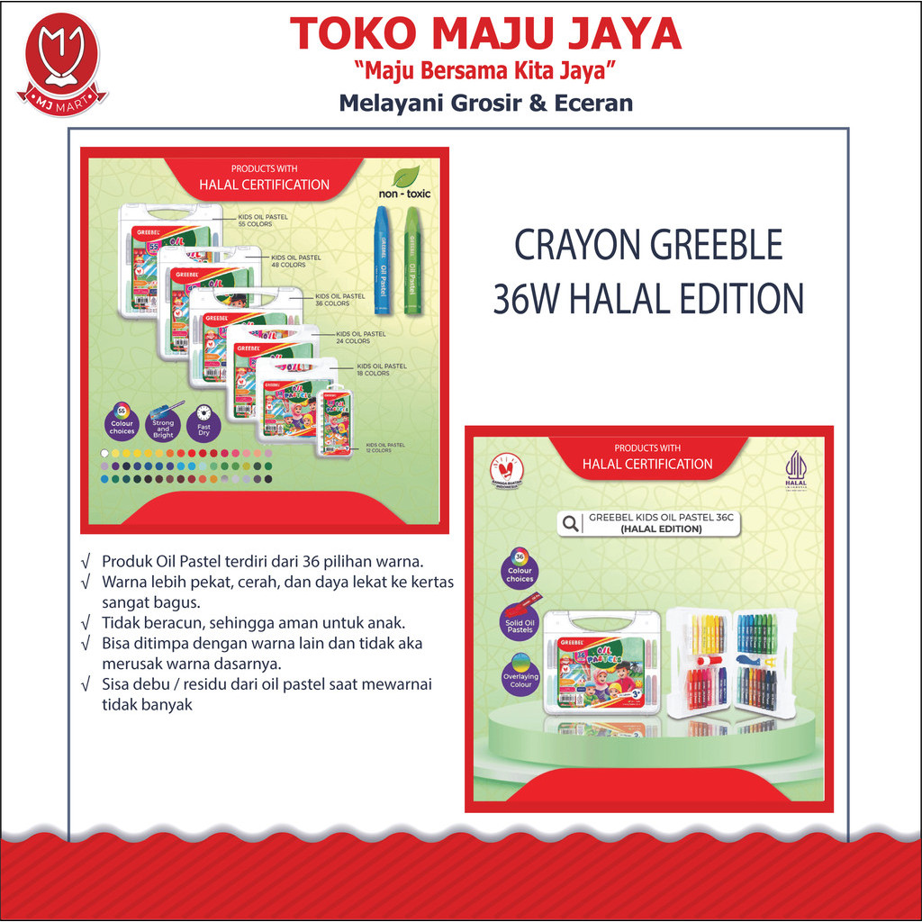 

CRAYON GREEBLE 36 Warna (HALAL EDITION)