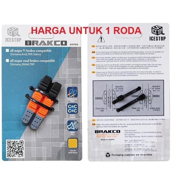 sava-   Sale REFILL BRAKCO U BRAKE SHOE ICE STOP Replacement C KARET KAMPAS REM ubrake sepeda lipat 