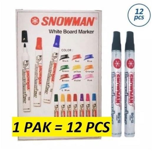 

io-98 (12pc) SPIDOL WHITEBOARD SNOWMAN BG 12 / SEPIDOL PAPAN TULIS ABG 12 / SPIDOL PAPAN TULIS BISA DIHAPUS Premium