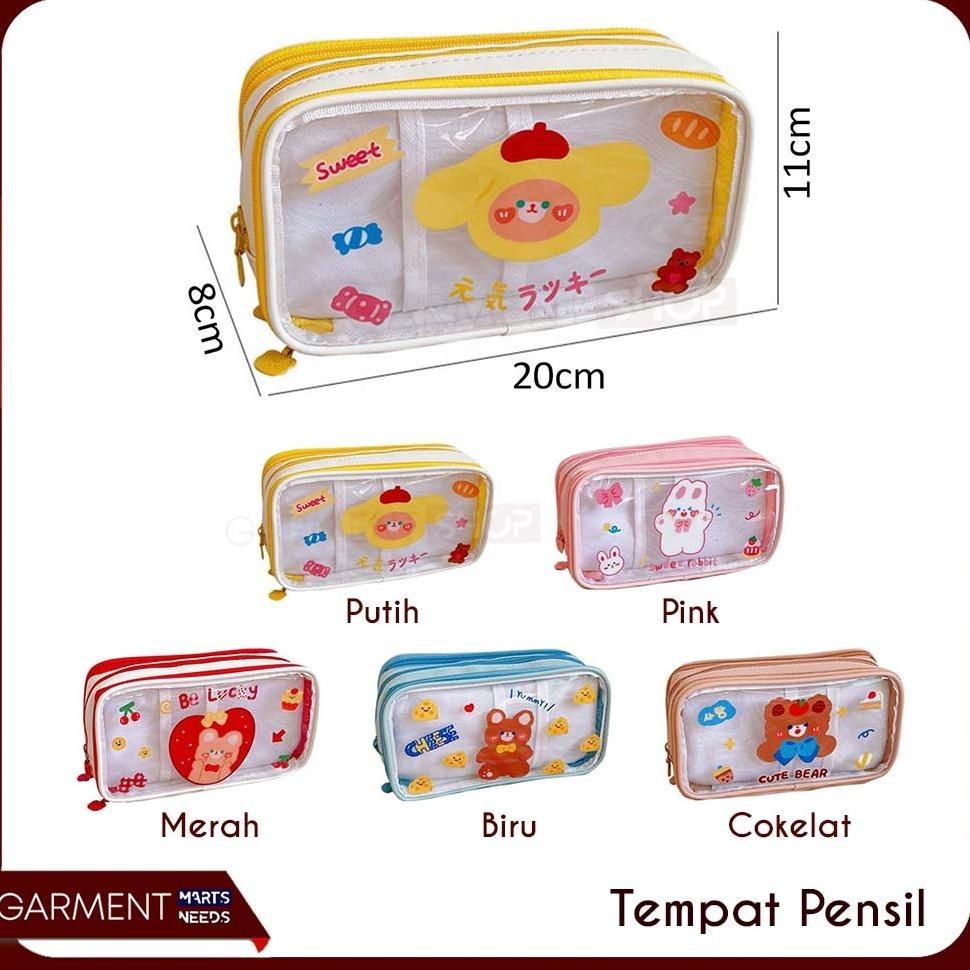 

As23 Tempat Pensil Lucu Anak Transparan Kotak Pencil Dompet Besar Karakter Motif Pouch Stationary Resleting Serbaguna Termurah