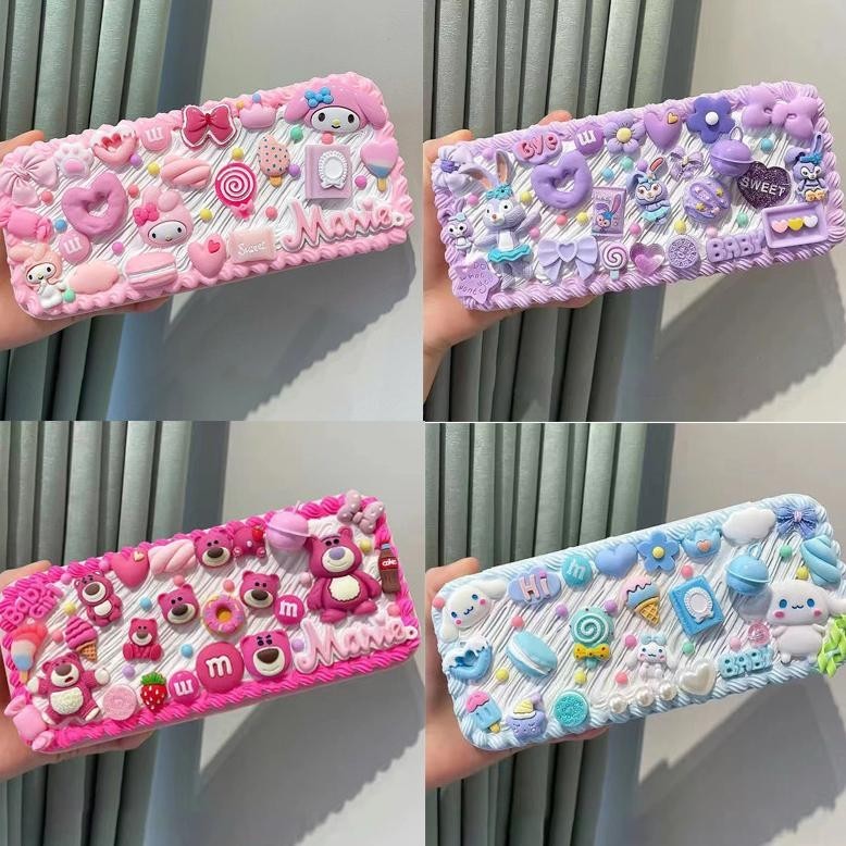 

ukd-23 Kit Kotak Pensil DIY Deco Cream Clay Pencil Box DIY Pensilcase Kotak Alat Tulis Anak Perempuan/Cream Clay Pencil Box Paket Material Lotso DIY Pencil Box Sanrio Soft Clay Cream Kotak Pensil Kotak Stationery Premium