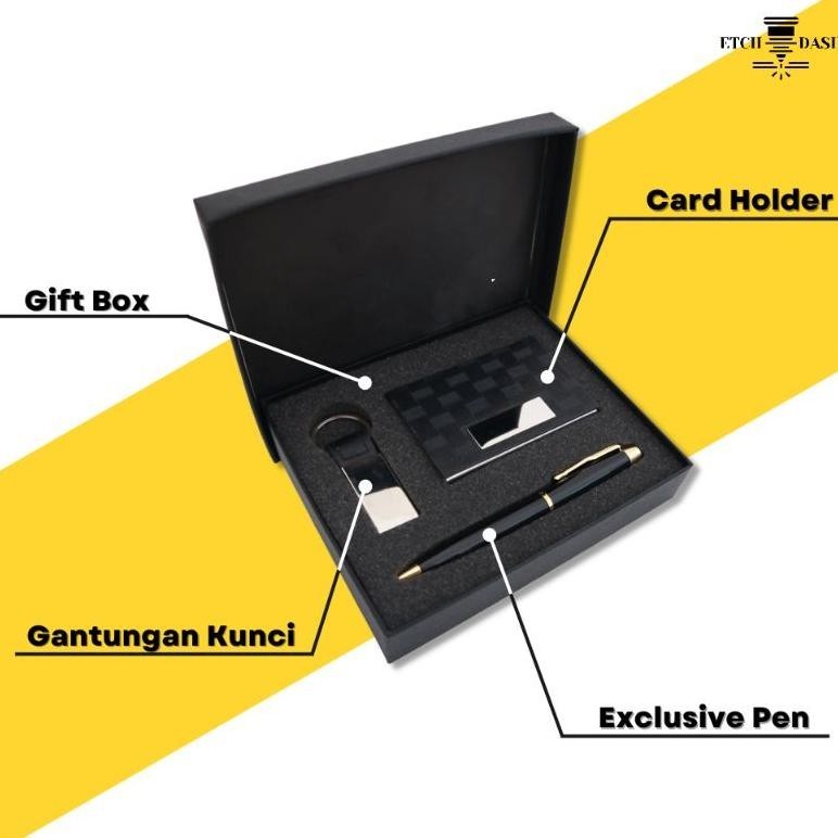 

rg-4 Gift Set Souvenir / Giftset 3 in 1 | Gift Set Souvenir Pulpen, Gantungan Kunci, Card Holder - Exclusive Giftset GS-001 Terlaris