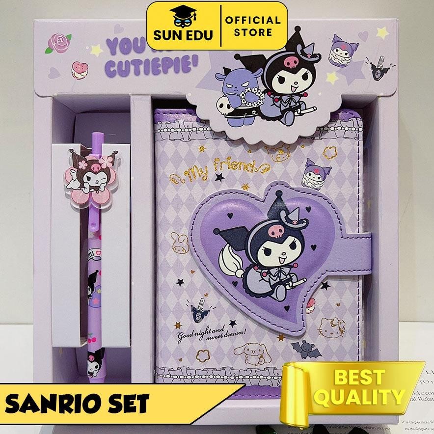 

vf-52 2 in 1 Gift set notebook sanrio magnet/ Buku tulis cute kuromi cinnamorol Original