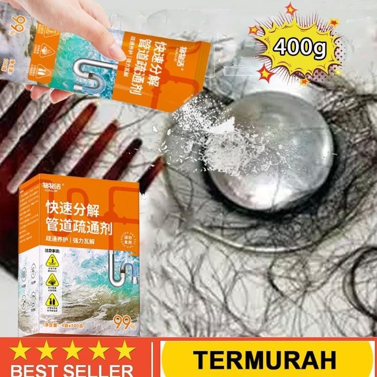Bubuk Anti Sumbat-Serbuk Bubuk Ajaib Anti Sumbat Melancarkan Saluran Air Pipa Wastafel WC Mampet Mem
