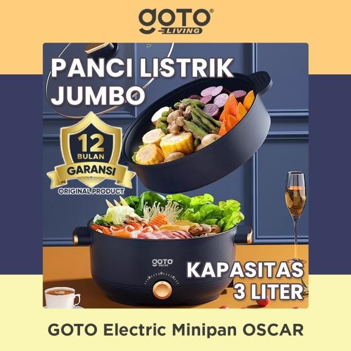 Goto Oscar Panci Listrik Elektrik Fry Pan 3L Goreng Kukus Serbaguna