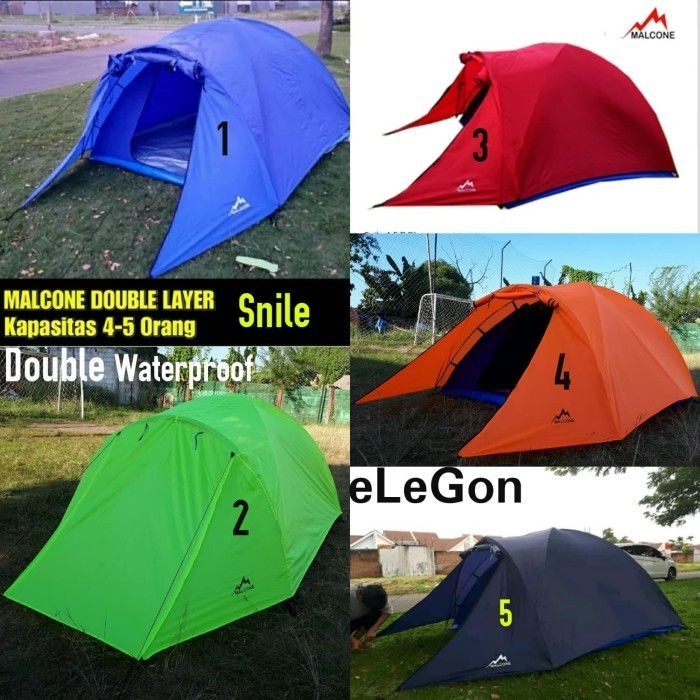 {DianShop} Tenda Gunung Outdoor Malcone Snile 4-5 Orang Double Layer Waterproof Berkualitas