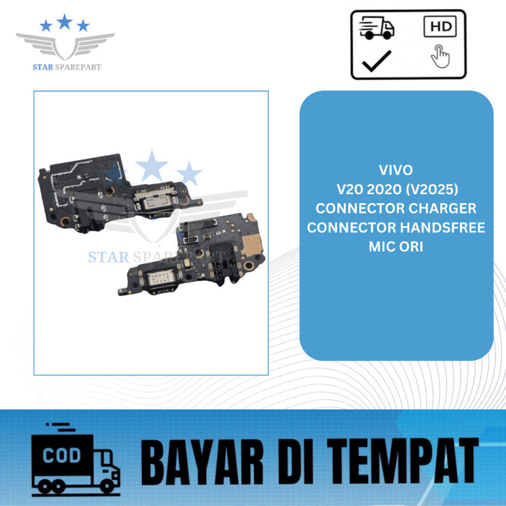 FLEXIBEL VIVO V20 2020 (V2025) + CONNECTOR CHARGER + CONNECTOR HANDSFREE + MIC ORI