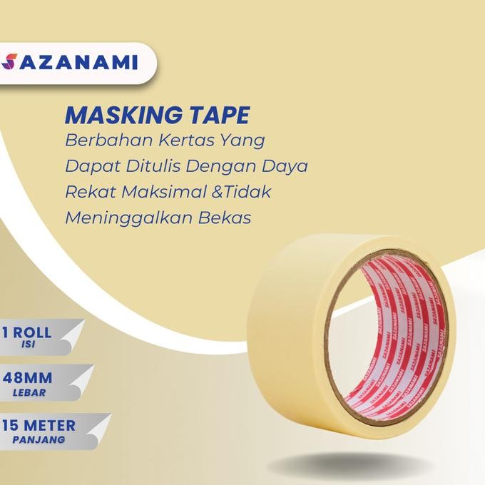 

Baru Masking Tape / Lakban kertas 2" x 15m sazanami Tape saz4 dijamin