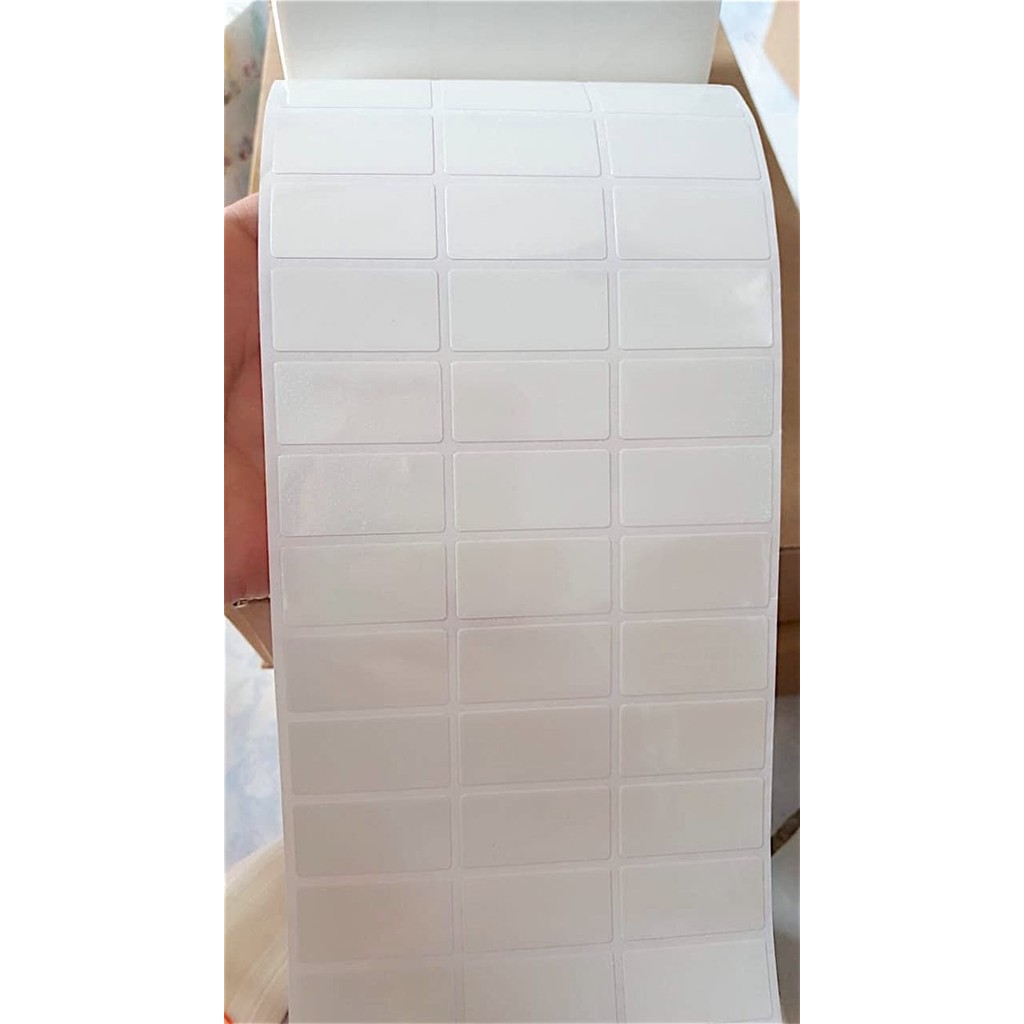 

Sale Label Nama Waterproof / Sticker Anti Air Polos Putih
