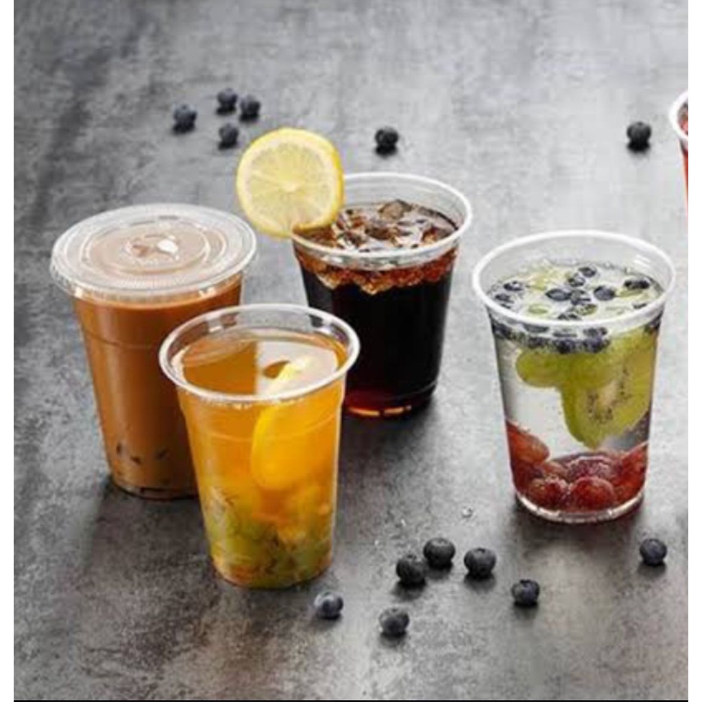 [50PCS] GELAS POP ICE HOK UKURAN 10OZ 120Z 140Z 160Z GELAS PLASTIK POP ICE