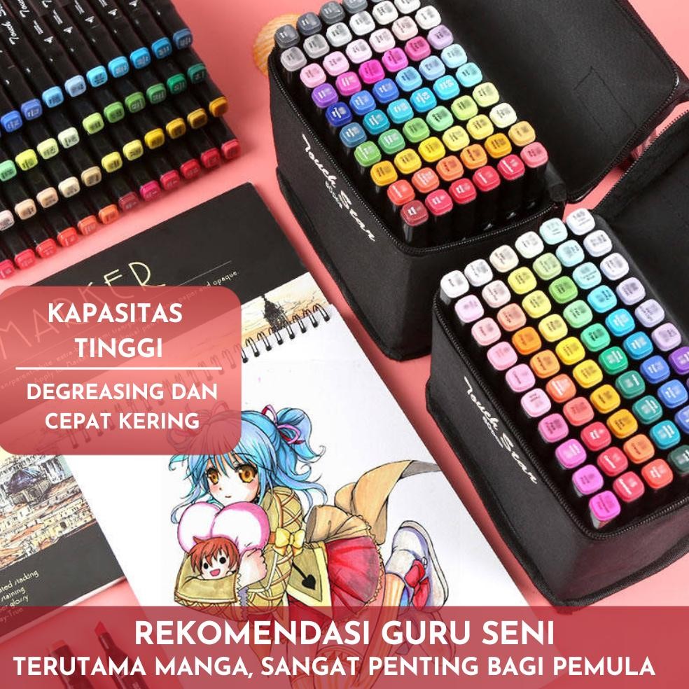 

SPECIAL TouchFive 168/120/80/60/48 Warna Sketsa Spidol Umum General Marker Set Animation Markers ic-98