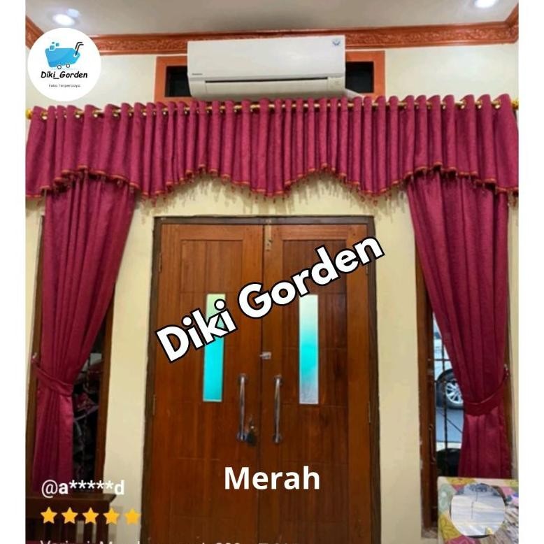 Terbaru 1 Set Gorden Poni Atas Pintu Tengah Ruang Tamu Pintu Utama Jendela Minimalis Kupu Tarung Leb